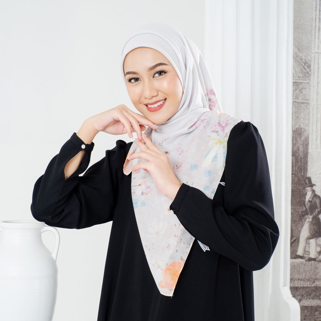Zoya OXALIS Scarf - Kerudung Hijab Segiempat Motif With BOX - Bahan Nesla - Ukuran 115x115