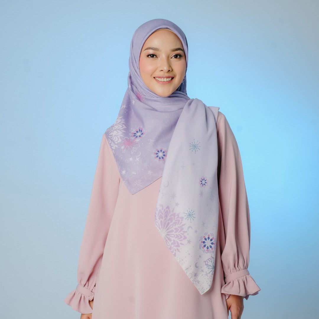 Zoya - DANICA Scarf - Kerudung Hijab Segiempat Motif With Pouch Ziplock - Bahan Poly Fine