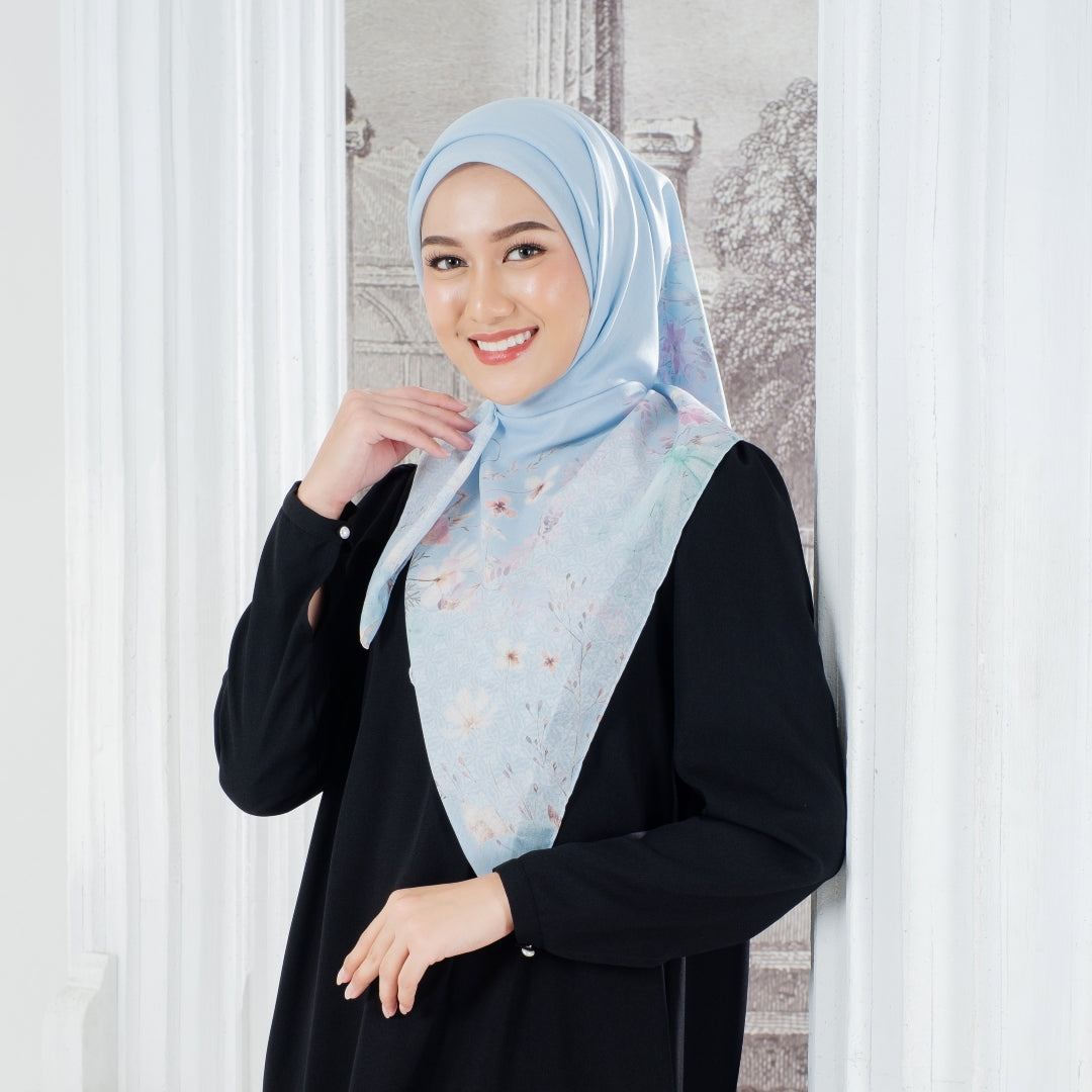 Zoya OXALIS Scarf - Kerudung Hijab Segiempat Motif With BOX - Bahan Nesla - Ukuran 115x115