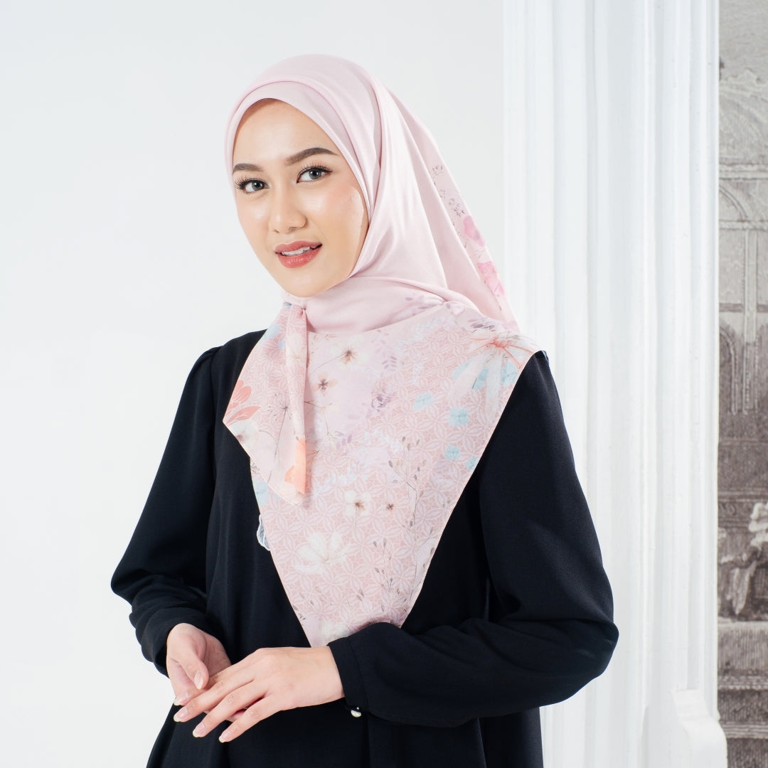 Zoya OXALIS Scarf - Kerudung Hijab Segiempat Motif With BOX - Bahan Nesla - Ukuran 115x115