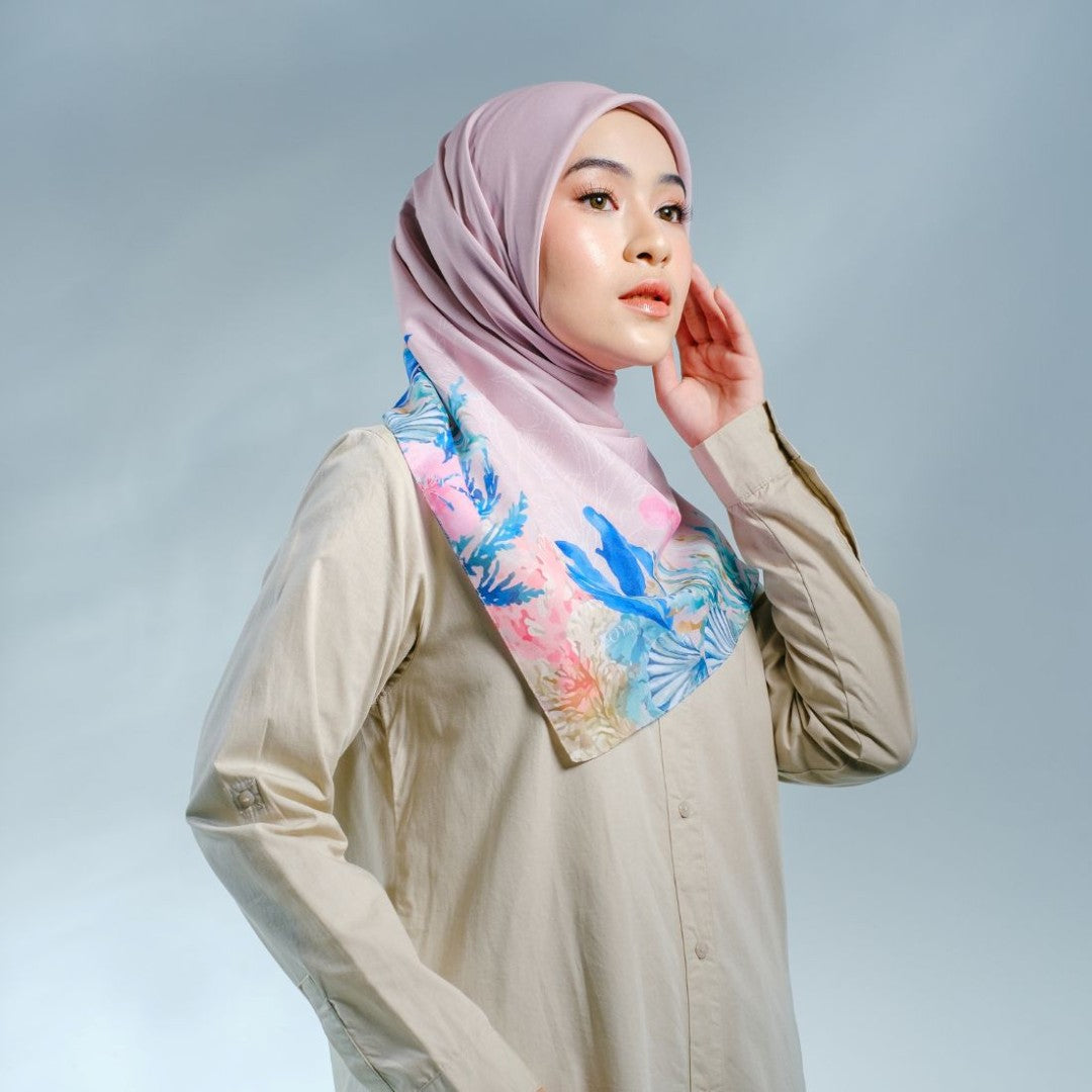 Zoya VESPERA Scarf - Kerudung Hijab Segiempat Motif With Pouch Ziplock - Bahan Poly Fine - Ukuran 110x110